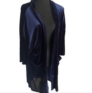 SkinnyTees Velour Kimono Blue sz M